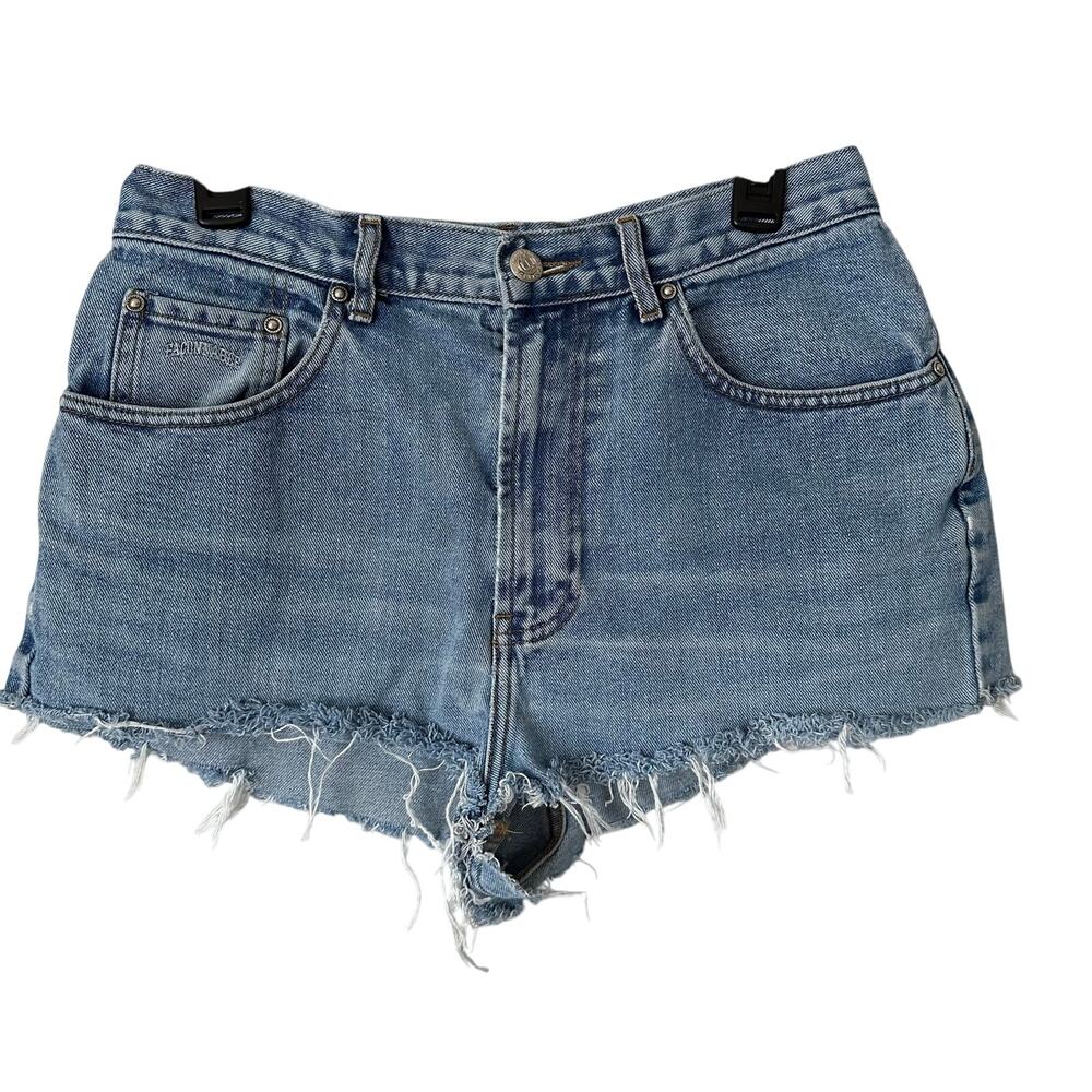 Façonnable🌿Women’s Denim Cutoff Shorts Size 12-100% Cot, Raw Hem, Made in Macau